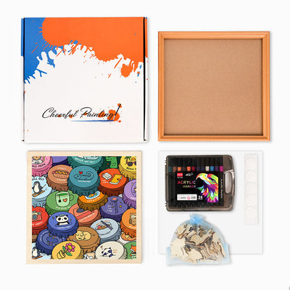 Tapas de colores - Puzzle de madera para colorear