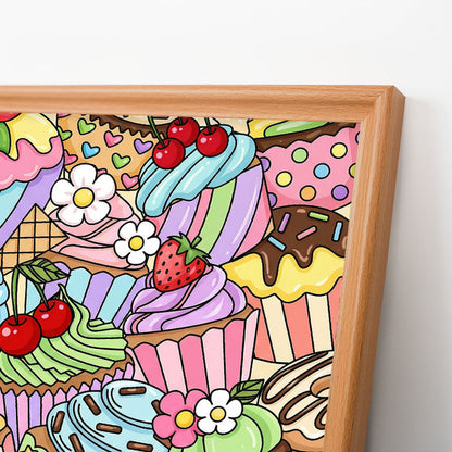 Cupcakes lindos - Puzzle de madera para colorear