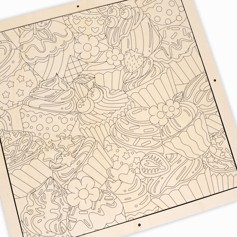 Cupcakes lindos - Puzzle de madera para colorear