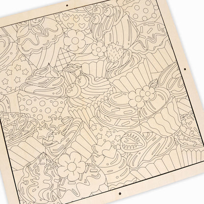 Cupcakes lindos - Puzzle de madera para colorear