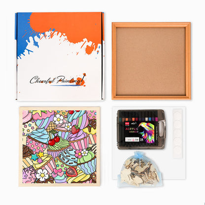 Cupcakes lindos - Puzzle de madera para colorear