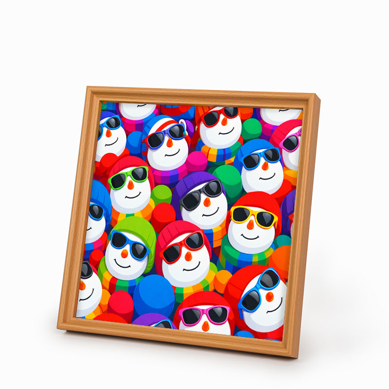 Muñecos de nieve geniales - Puzzle de madera para colorear