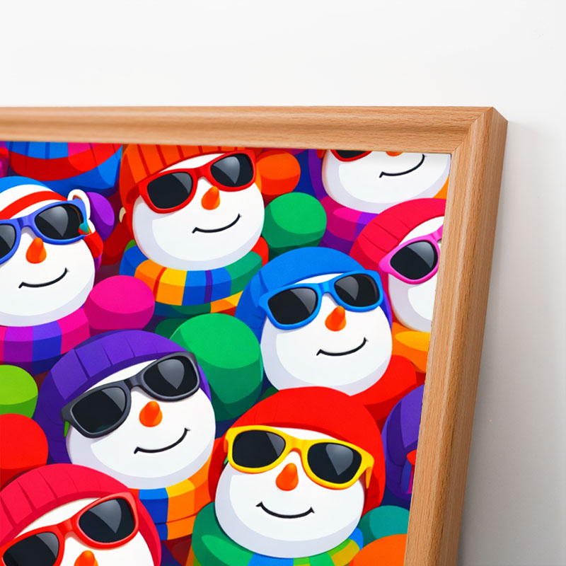 Muñecos de nieve geniales - Puzzle de madera para colorear