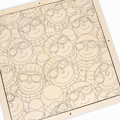 Muñecos de nieve geniales - Puzzle de madera para colorear