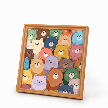 Osos lindos - Puzzle de madera para colorear