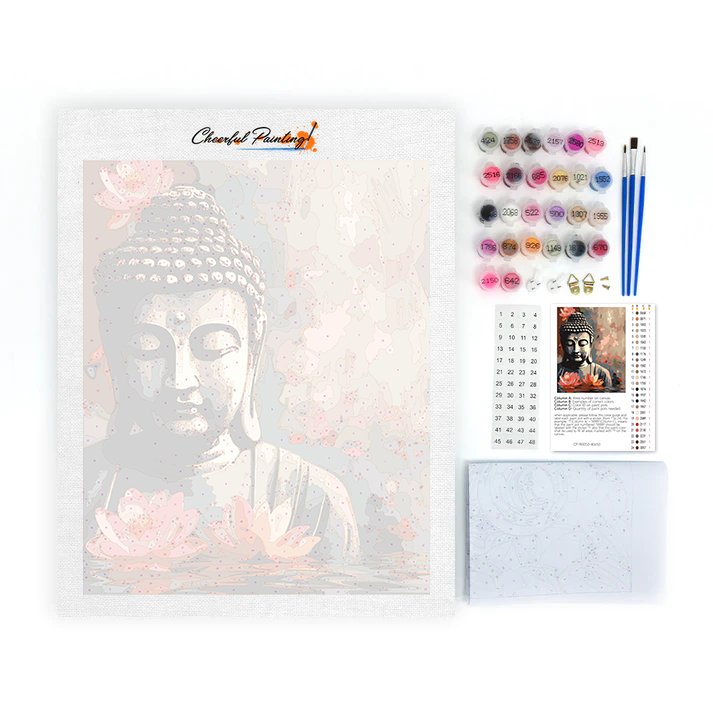 Buda Con Flor - Pintar por Números