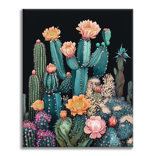 Cactus Encantador - Pintar por Números