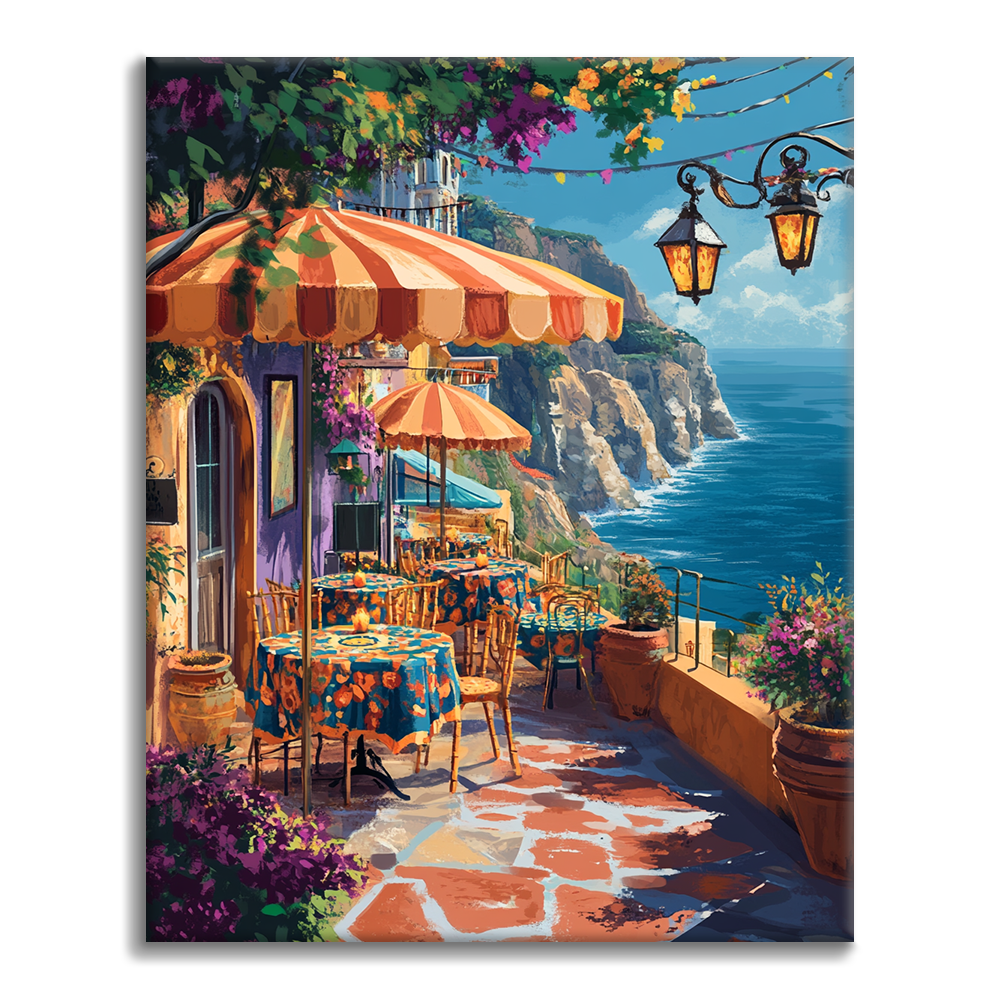 Café en el Acantilado - Pintar por Números