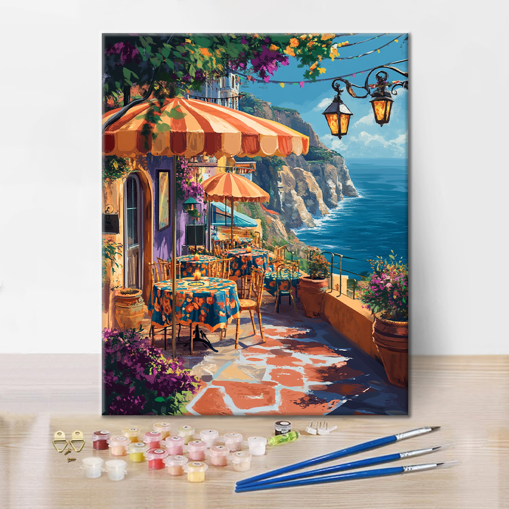 Café en el Acantilado - Pintar por Números