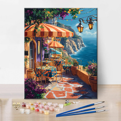 Café en el Acantilado - Pintar por Números