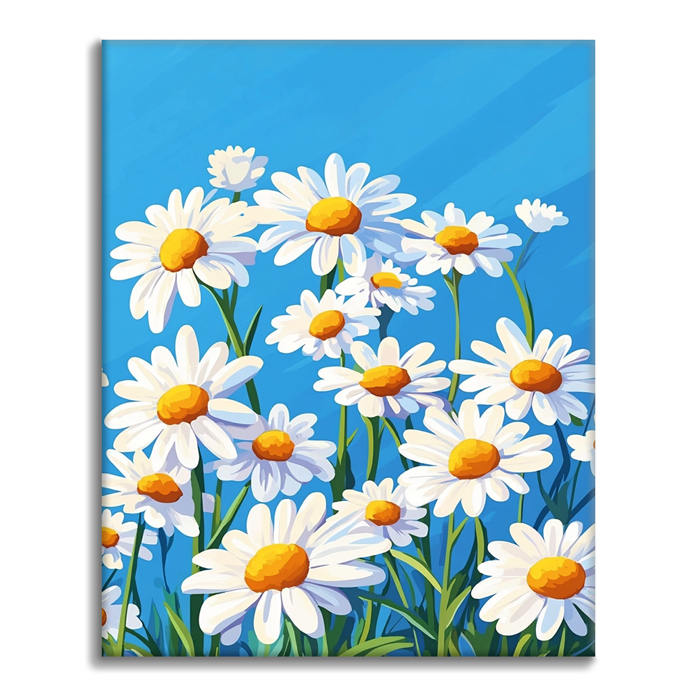 Margaritas bajo Cielos Azules - Pintar por Números