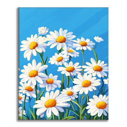 Margaritas bajo Cielos Azules - Pintar por Números