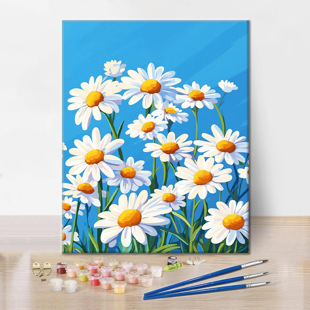 Margaritas bajo Cielos Azules - Pintar por Números