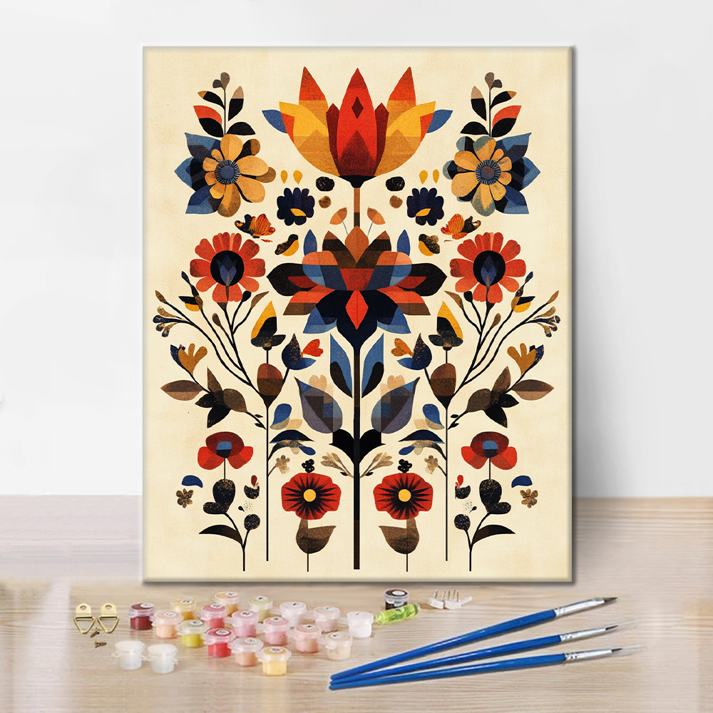 Flores Geométricas - Pintar por Números