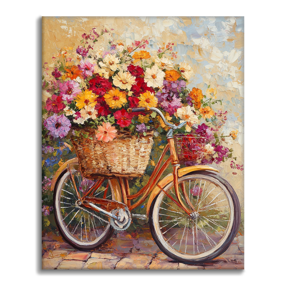 Flores y Bicicletas - Pintar por Números
