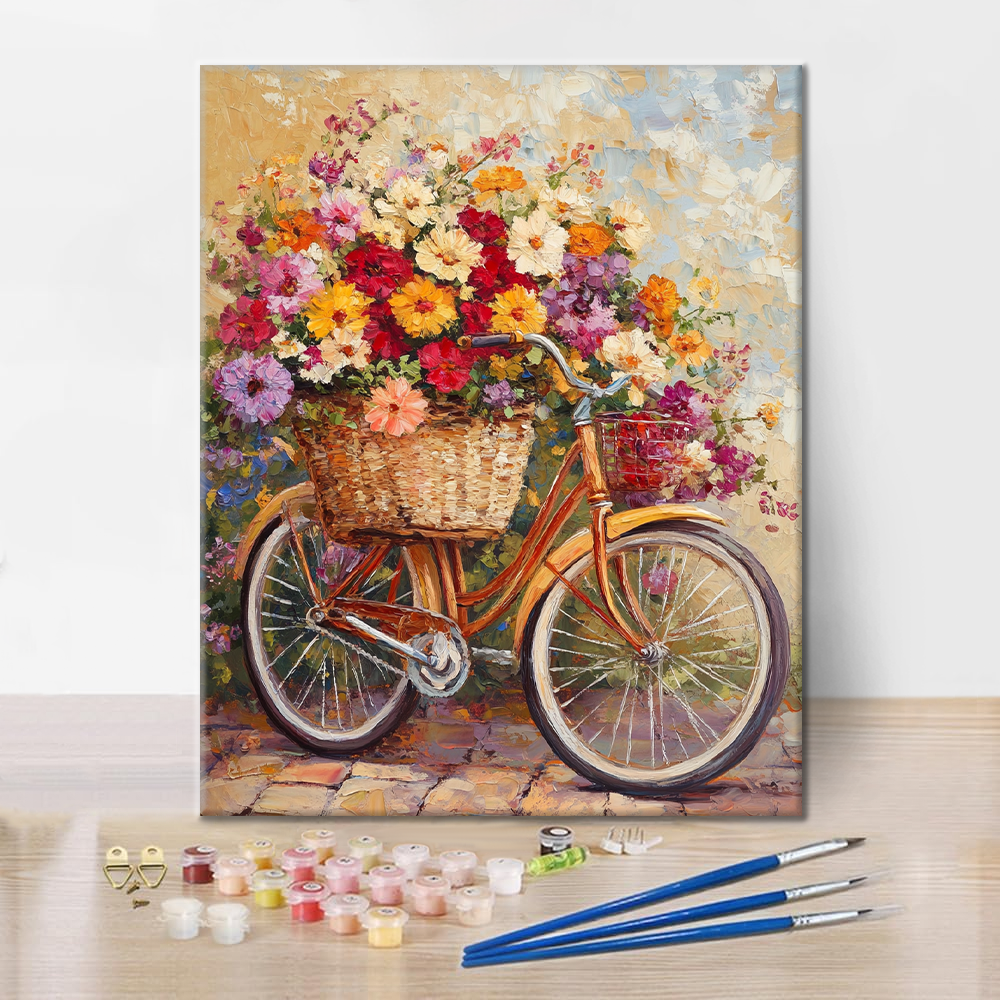 Flores y Bicicletas - Pintar por Números