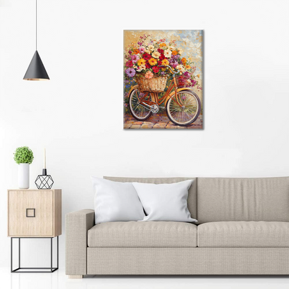 Flores y Bicicletas - Pintar por Números