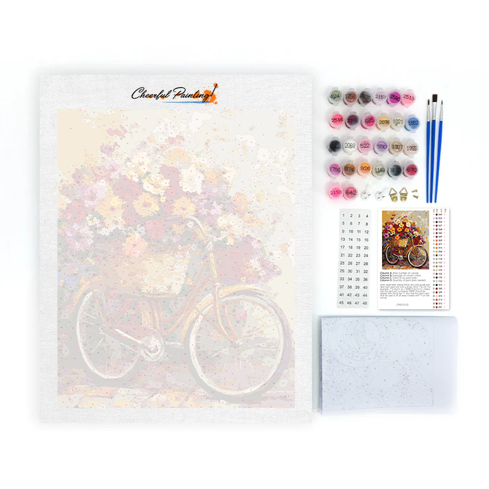 Flores y Bicicletas - Pintar por Números