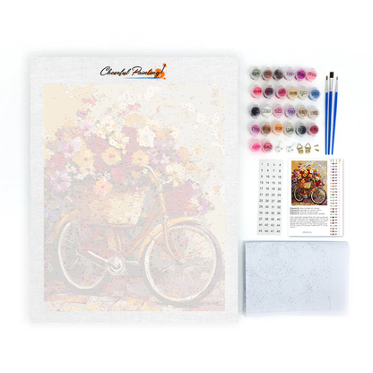 Flores y Bicicletas - Pintar por Números
