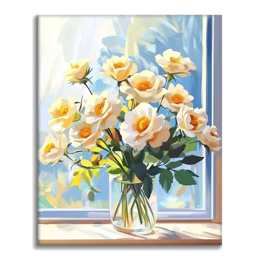 Pétalos de Limón en la Ventana - Pintar por Números