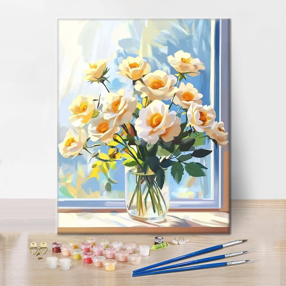 Pétalos de Limón en la Ventana - Pintar por Números