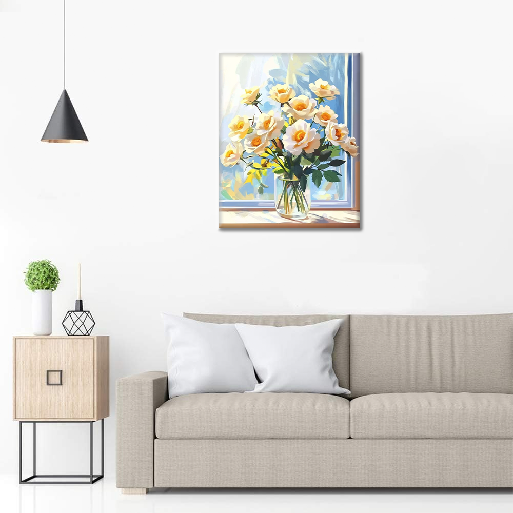 Pétalos de Limón en la Ventana - Pintar por Números