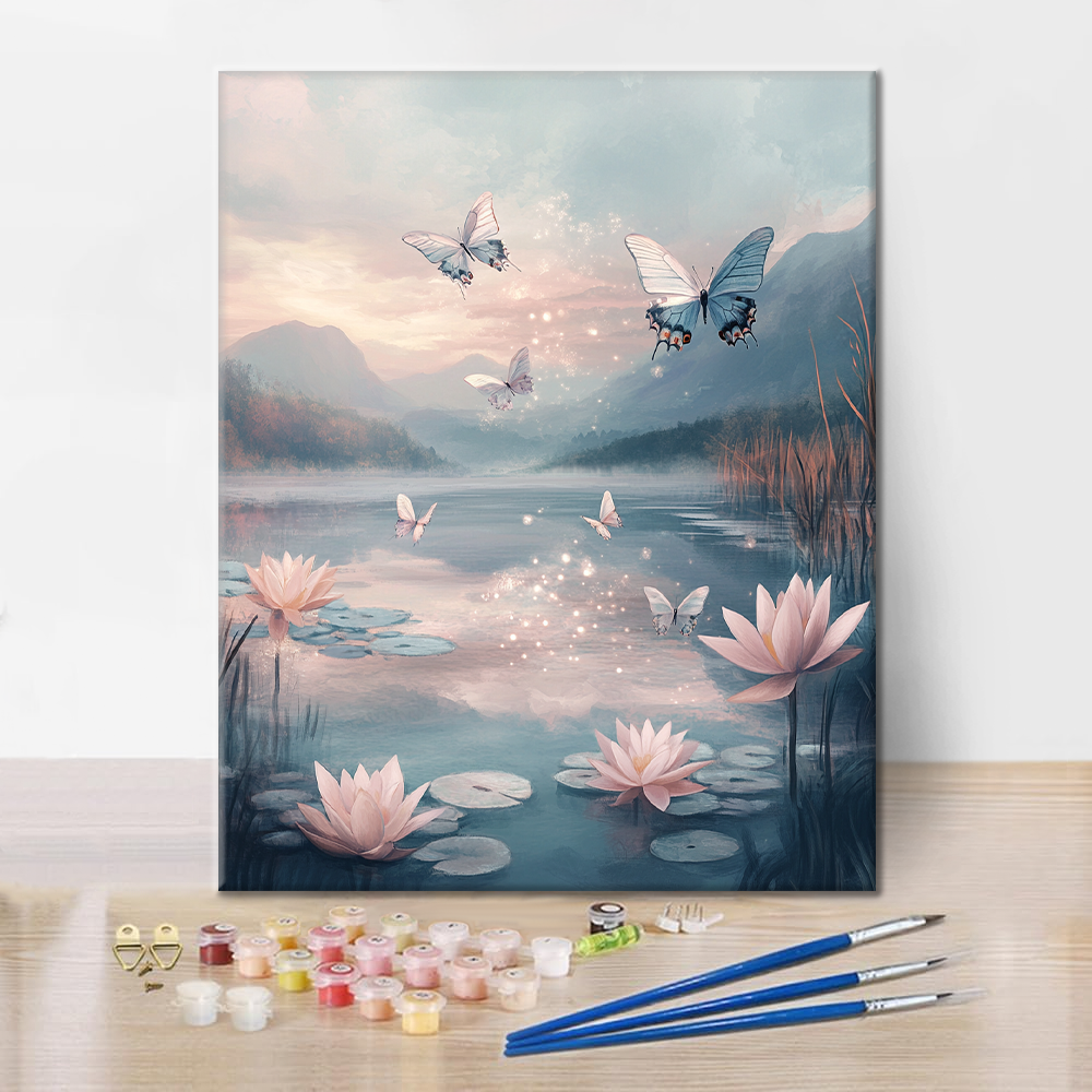 Sueños de Lirios y Alas de Mariposa - Pintar por Números