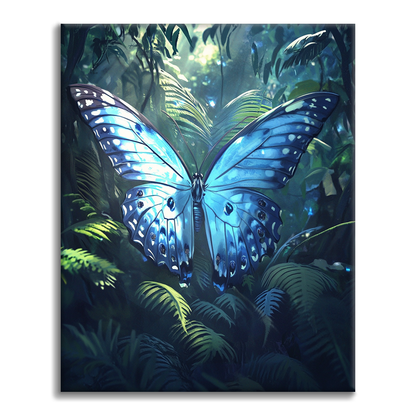 Polilla de Luna Azul - Pintar por Números