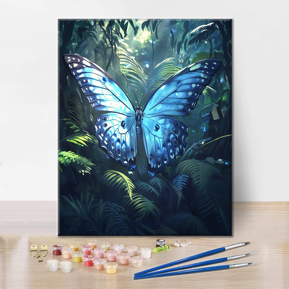 Polilla de Luna Azul - Pintar por Números