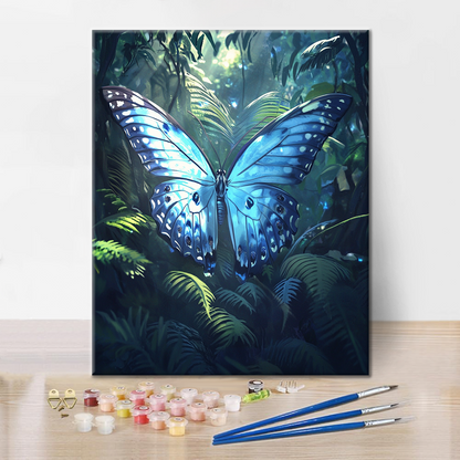 Polilla de Luna Azul - Pintar por Números