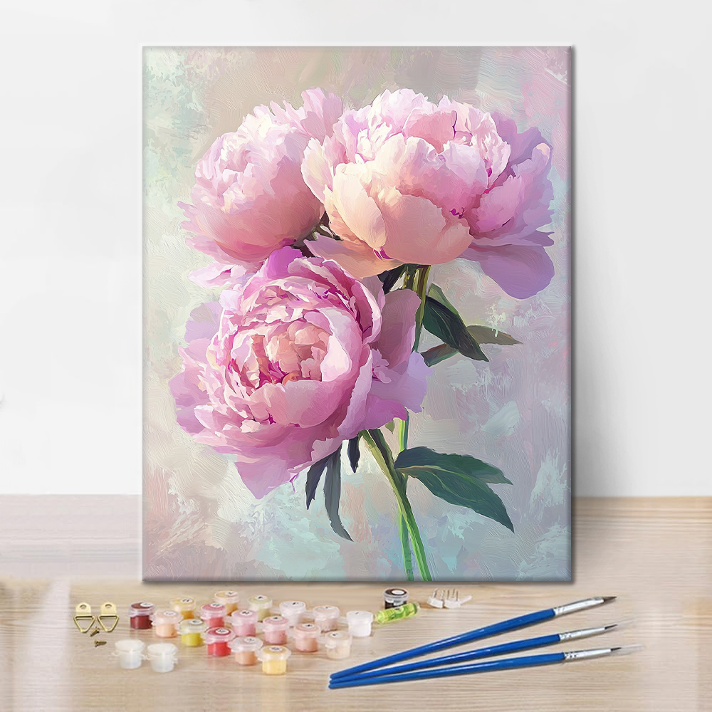 Peonía Rosa - Pintar por Números