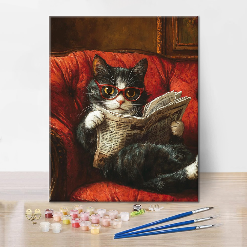 Gato Leyendo - Pintar por Números
