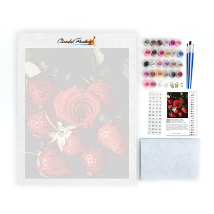 Fresa con Rosas - Pintar por Números