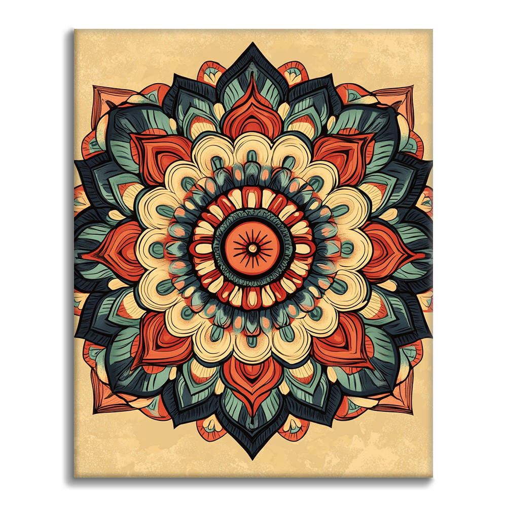 Mandala Radiante - Pintar por Números