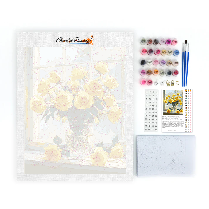Luz Solar y Rosas Amarillas - Pintar por Números
