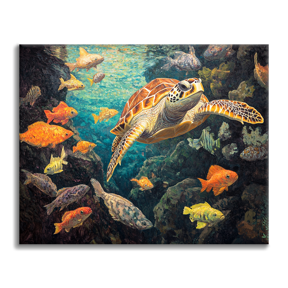 Tortugas y Peces - Pintar por Números