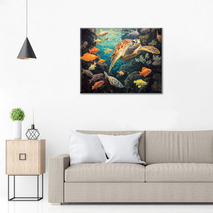 Tortugas y Peces - Pintar por Números