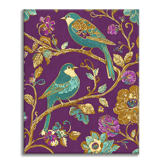 Ave Bohemia con Bordes Dorados - Pintar por Números