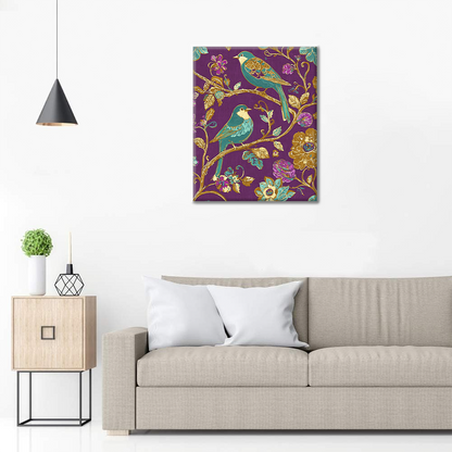 Ave Bohemia con Bordes Dorados - Pintar por Números