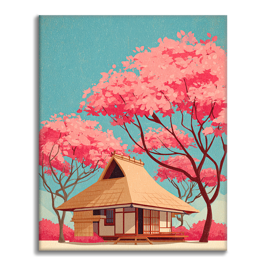 Casa tradicional japonesa - Pintar por números