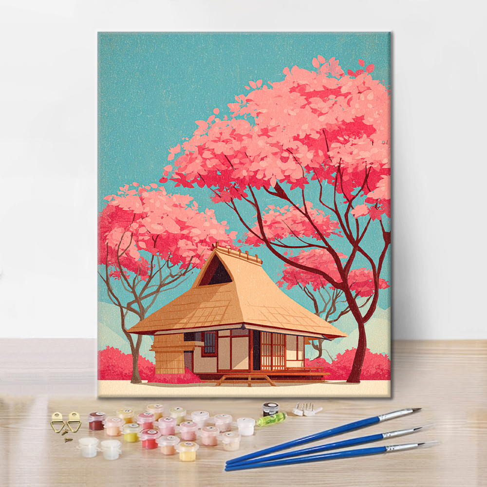 Casa tradicional japonesa - Pintar por números