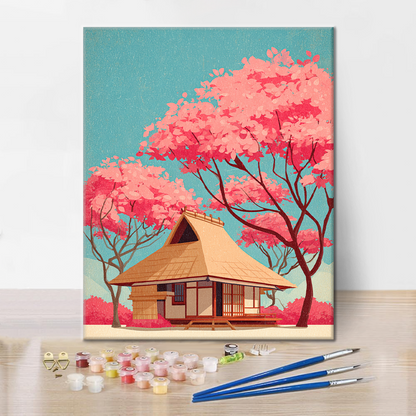 Casa tradicional japonesa - Pintar por números