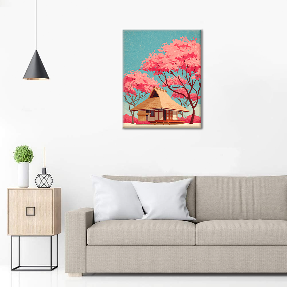 Casa tradicional japonesa - Pintar por números