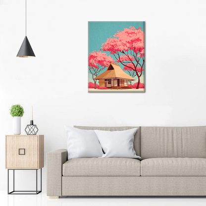 Casa tradicional japonesa - Pintar por números