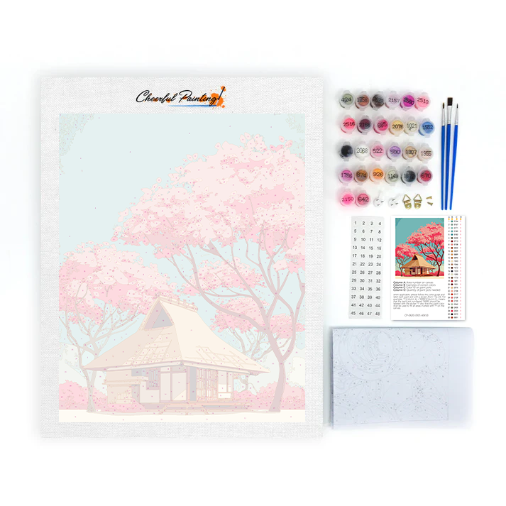 Casa tradicional japonesa - Pintar por números