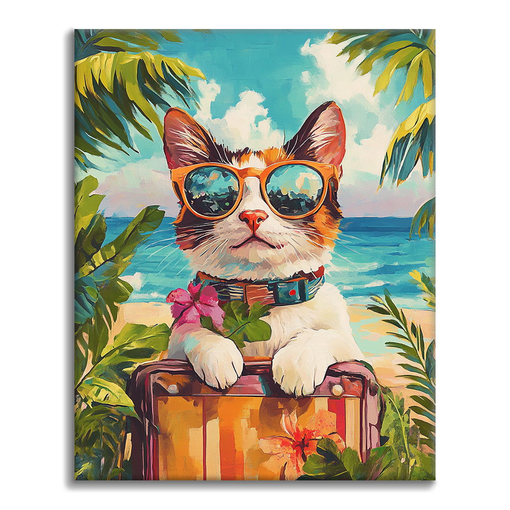 Gato de vacaciones - Pintar por números