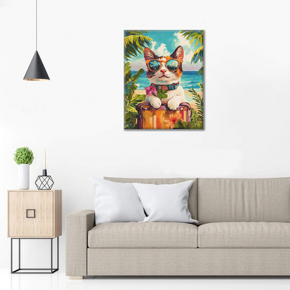 Gato de vacaciones - Pintar por números