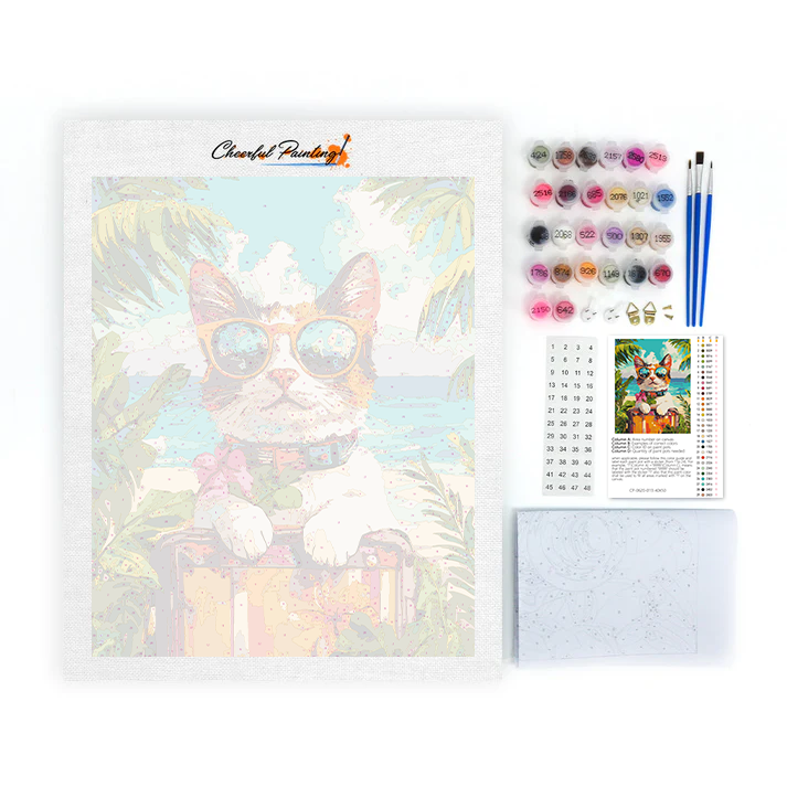 Gato de vacaciones - Pintar por números