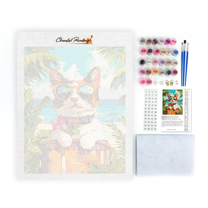 Gato de vacaciones - Pintar por números