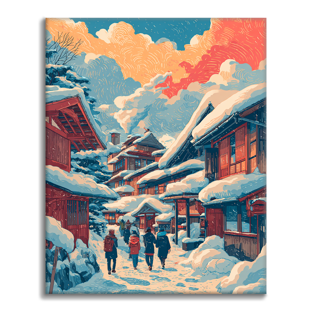 Cabaña de invierno - Pintar por números
